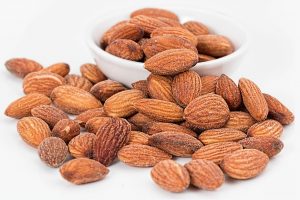 almonds, salted, nuts, dark lips